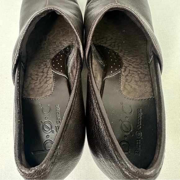 Boc Brown Leather Slip On Block Heel Shoes 8 - Picture 14 of 16